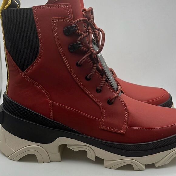 Sorel‎ Brex Lace-Up Waterproof Bootie Heel Cozy Lace red Boots Women Size 9 NWB - Picture 2 of 11